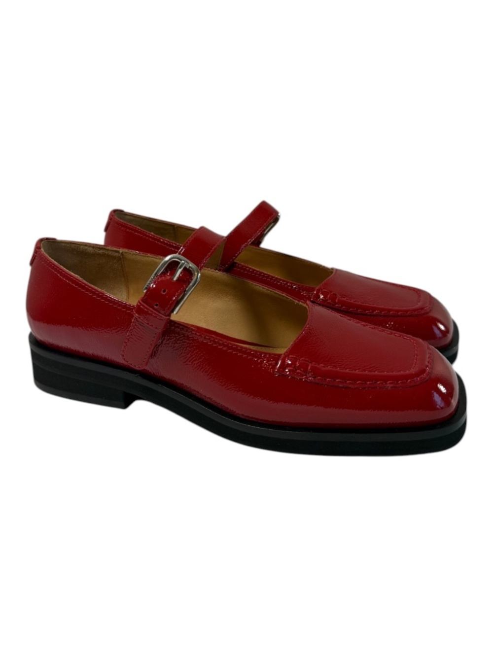 NIB LABUCQ Norman Mary Jane in Red Patent Size 38